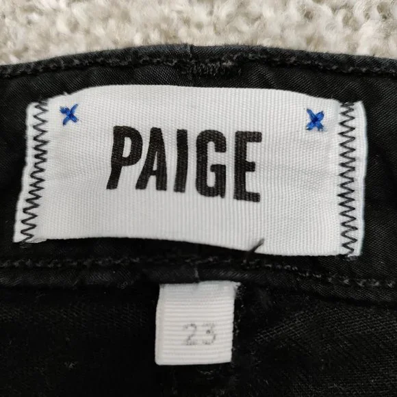 PAIGE Skyline Skinny Jeans in Black Ink Size 23 - Picture 7 of 14